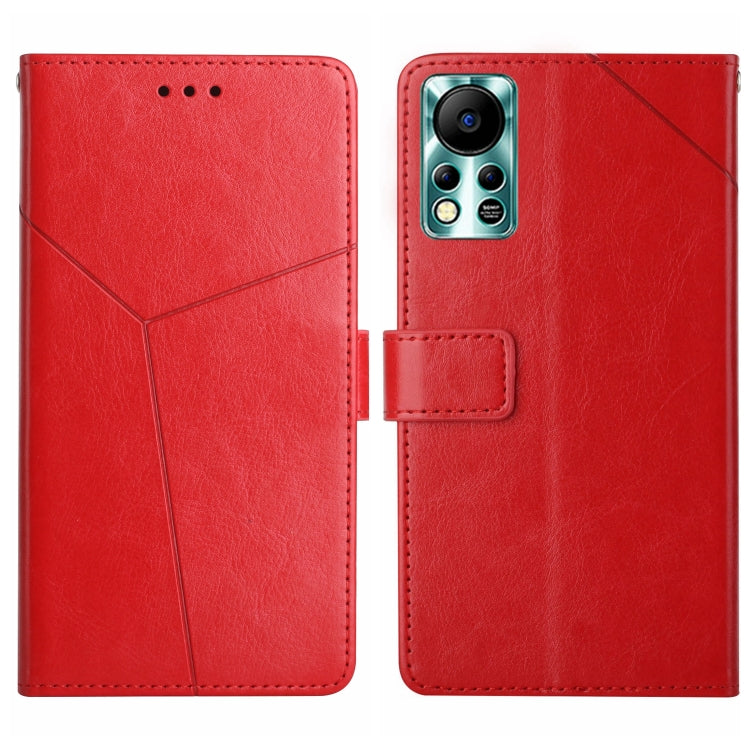 HT01 Cassa del telefono di cuoio di vibrazione del modello a forma di Y, For Infinix Hot 11s NFC, For Infinix Note 10, For Infinix Note 10 Pro, For Infinix Note 11