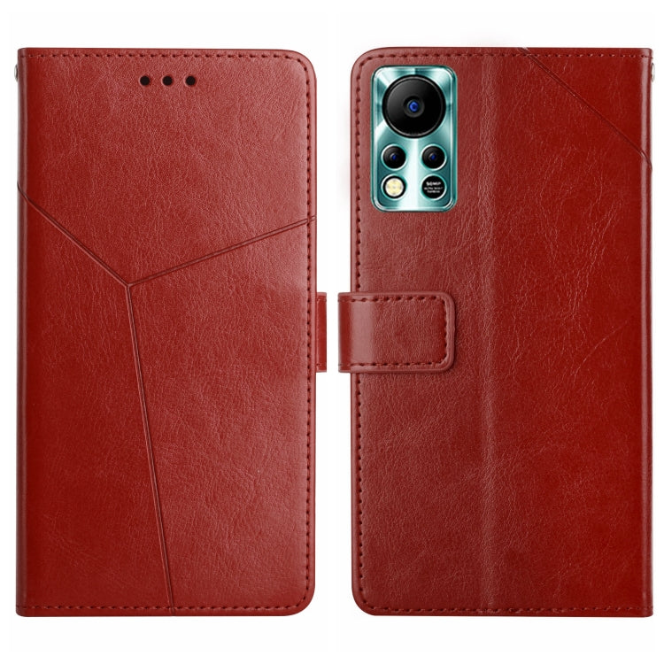 HT01 Cassa del telefono di cuoio di vibrazione del modello a forma di Y, For Infinix Hot 11s NFC, For Infinix Note 10, For Infinix Note 10 Pro, For Infinix Note 11
