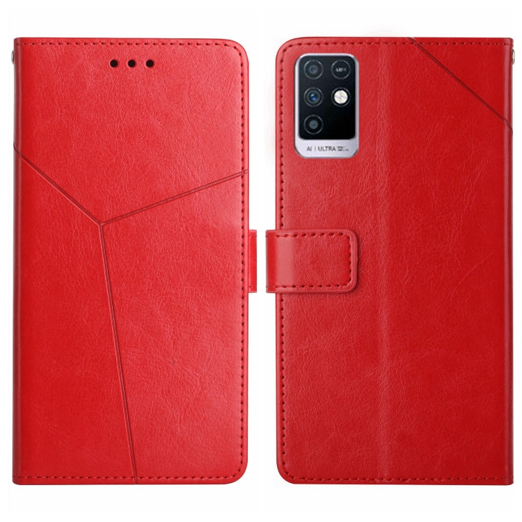 HT01 Cassa del telefono di cuoio di vibrazione del modello a forma di Y, For Infinix Hot 11s NFC, For Infinix Note 10, For Infinix Note 10 Pro, For Infinix Note 11