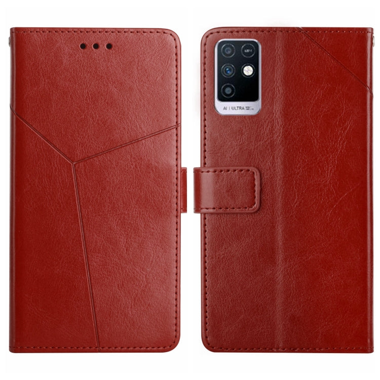 HT01 Cassa del telefono di cuoio di vibrazione del modello a forma di Y, For Infinix Hot 11s NFC, For Infinix Note 10, For Infinix Note 10 Pro, For Infinix Note 11