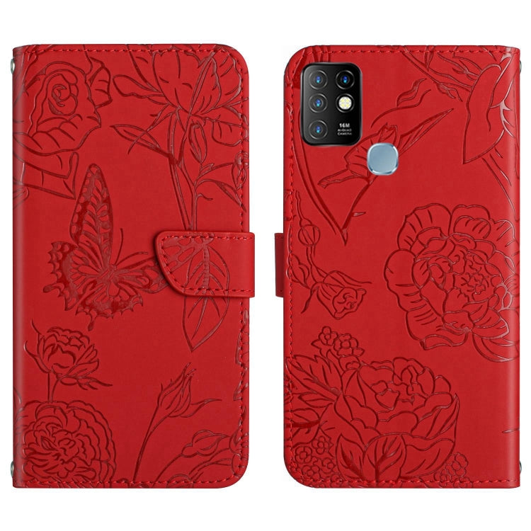HT03 Cassa del telefono di cuoio di vibrazione impressa farfalla di sensibilità della pelle, For Infinix Hot 10, For Infinix Hot 10i/Smart 5 Pro, For Infinix Hot 10s/10T, For Infinix Hot 11