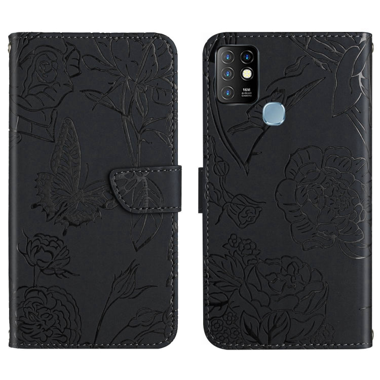 HT03 Cassa del telefono di cuoio di vibrazione impressa farfalla di sensibilità della pelle, For Infinix Hot 10, For Infinix Hot 10i/Smart 5 Pro, For Infinix Hot 10s/10T, For Infinix Hot 11
