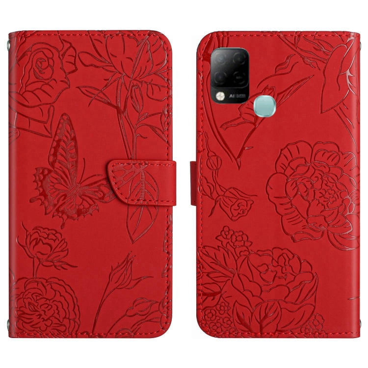 HT03 Cassa del telefono di cuoio di vibrazione impressa farfalla di sensibilità della pelle, For Infinix Hot 10, For Infinix Hot 10i/Smart 5 Pro, For Infinix Hot 10s/10T, For Infinix Hot 11