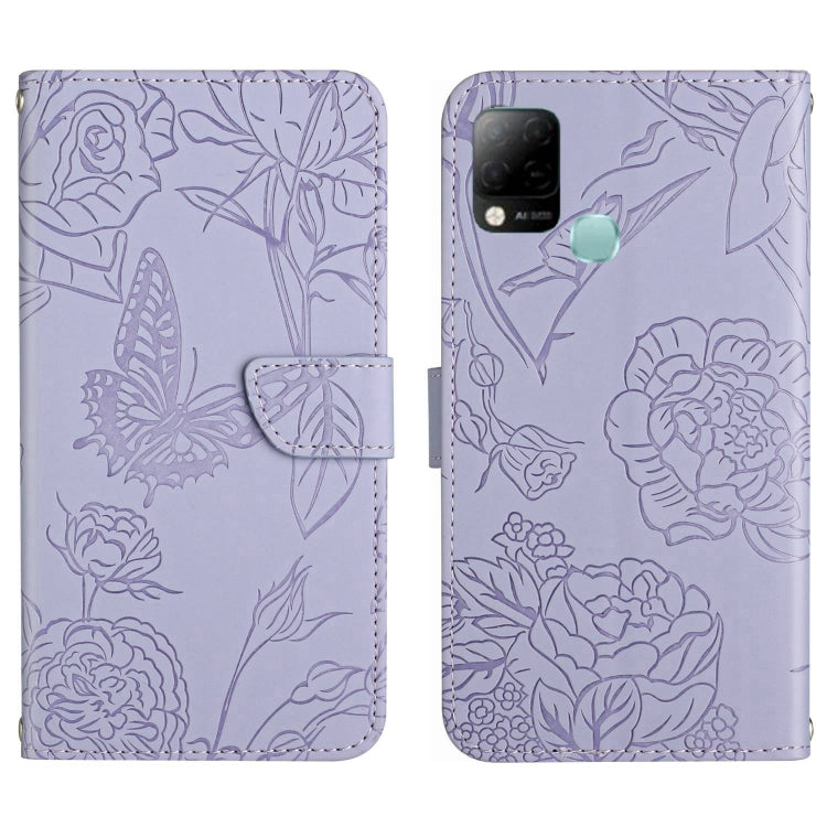 HT03 Cassa del telefono di cuoio di vibrazione impressa farfalla di sensibilità della pelle, For Infinix Hot 10, For Infinix Hot 10i/Smart 5 Pro, For Infinix Hot 10s/10T, For Infinix Hot 11