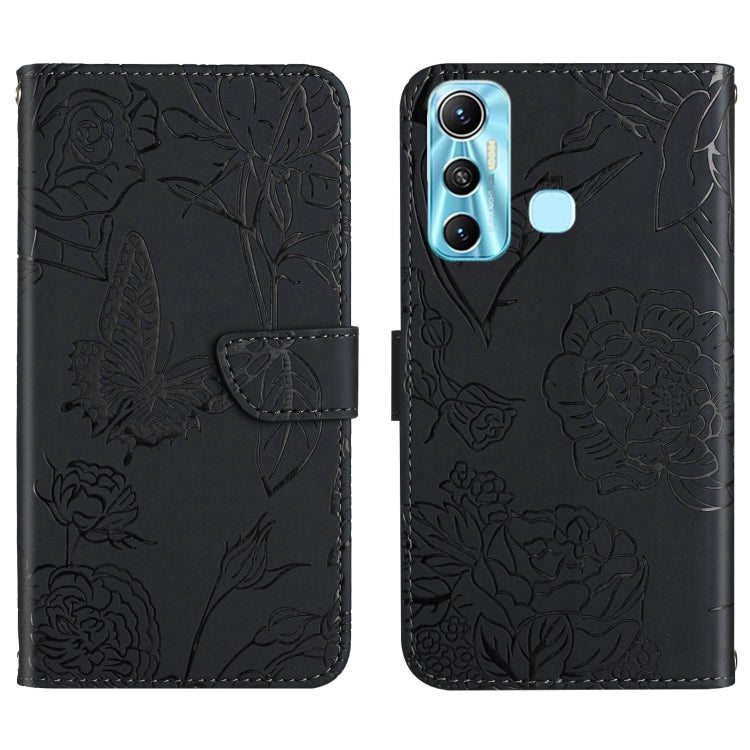 HT03 Cassa del telefono di cuoio di vibrazione impressa farfalla di sensibilità della pelle, For Infinix Hot 10, For Infinix Hot 10i/Smart 5 Pro, For Infinix Hot 10s/10T, For Infinix Hot 11