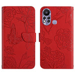 HT03 Cassa del telefono di cuoio di vibrazione impressa farfalla di sensibilità della pelle, For Infinix Hot 11s, For Infinix Hot 12, For Infinix Hot 12 Play, For Infinix Hot 12i