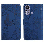HT03 Cassa del telefono di cuoio di vibrazione impressa farfalla di sensibilità della pelle, For Infinix Hot 11s, For Infinix Hot 12, For Infinix Hot 12 Play, For Infinix Hot 12i