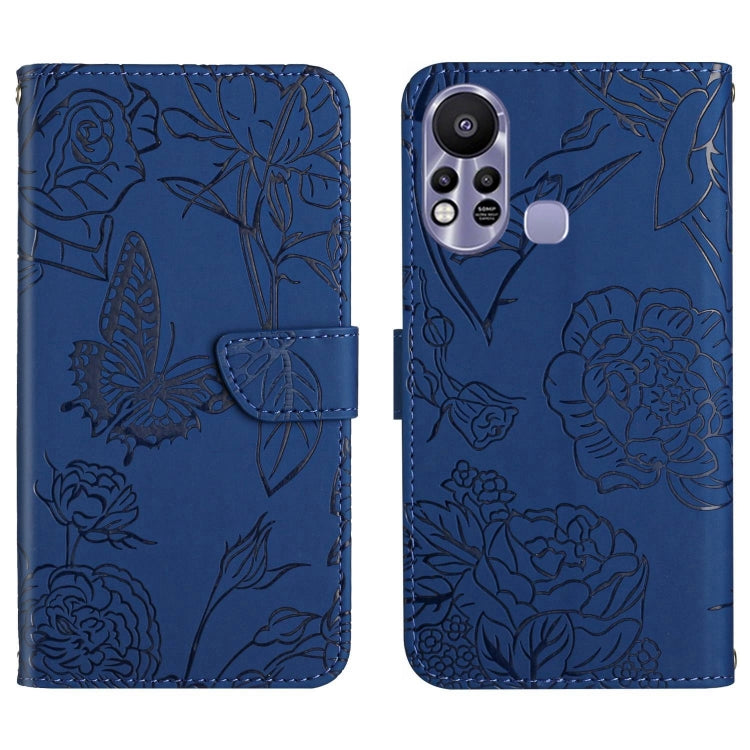 HT03 Cassa del telefono di cuoio di vibrazione impressa farfalla di sensibilità della pelle, For Infinix Hot 11s, For Infinix Hot 12, For Infinix Hot 12 Play, For Infinix Hot 12i