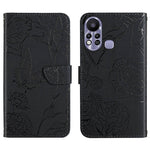 HT03 Cassa del telefono di cuoio di vibrazione impressa farfalla di sensibilità della pelle, For Infinix Hot 11s, For Infinix Hot 12, For Infinix Hot 12 Play, For Infinix Hot 12i