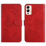 HT03 Cassa del telefono di cuoio di vibrazione impressa farfalla di sensibilità della pelle, For Infinix Hot 11s, For Infinix Hot 12, For Infinix Hot 12 Play, For Infinix Hot 12i
