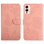 HT03 Cassa del telefono di cuoio di vibrazione impressa farfalla di sensibilità della pelle, For Infinix Hot 11s, For Infinix Hot 12, For Infinix Hot 12 Play, For Infinix Hot 12i