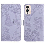 HT03 Cassa del telefono di cuoio di vibrazione impressa farfalla di sensibilità della pelle, For Infinix Hot 11s, For Infinix Hot 12, For Infinix Hot 12 Play, For Infinix Hot 12i