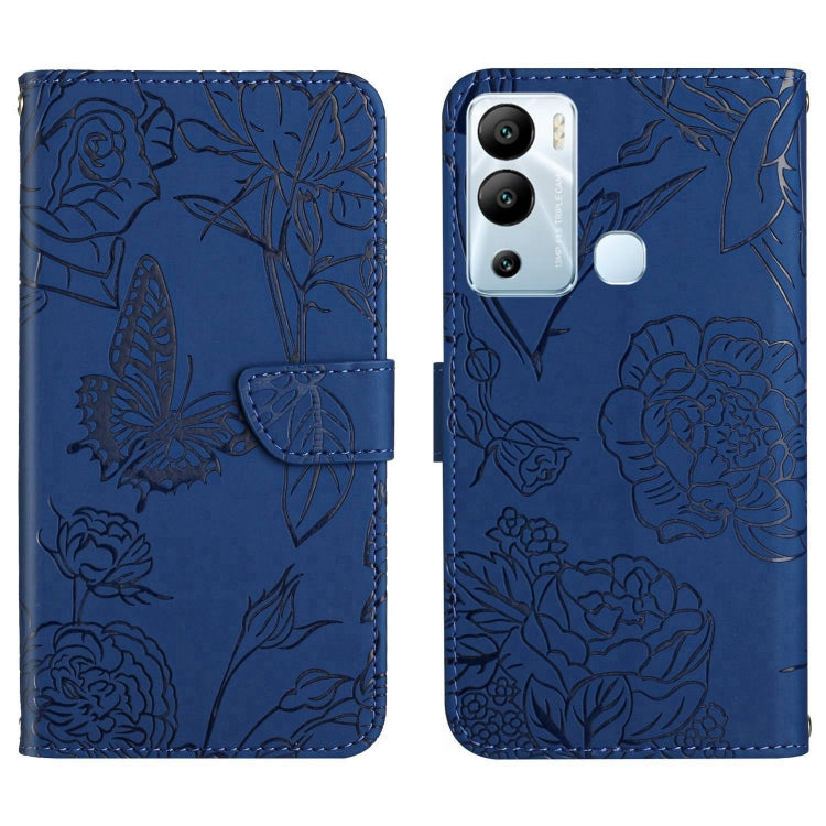 HT03 Cassa del telefono di cuoio di vibrazione impressa farfalla di sensibilità della pelle, For Infinix Hot 11s, For Infinix Hot 12, For Infinix Hot 12 Play, For Infinix Hot 12i