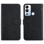 HT03 Cassa del telefono di cuoio di vibrazione impressa farfalla di sensibilità della pelle, For Infinix Hot 11s, For Infinix Hot 12, For Infinix Hot 12 Play, For Infinix Hot 12i