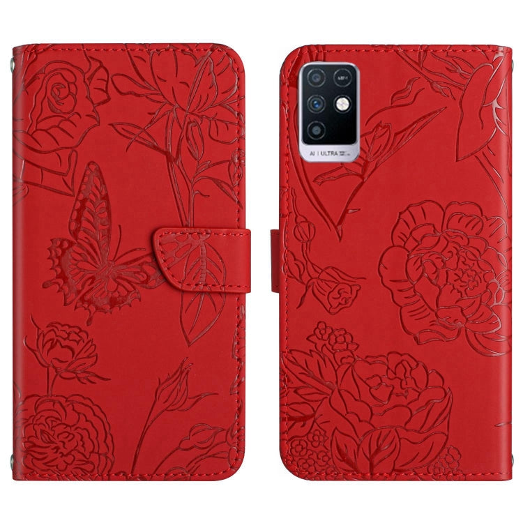 HT03 Cassa del telefono di cuoio di vibrazione impressa farfalla di sensibilità della pelle, For Infinix Note 10, For Infinix Note 10 Pro, For Infinix Note 11, For Infinix Note 11 Pro