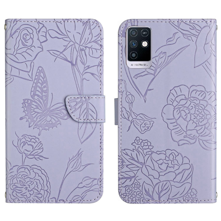 HT03 Cassa del telefono di cuoio di vibrazione impressa farfalla di sensibilità della pelle, For Infinix Note 10, For Infinix Note 10 Pro, For Infinix Note 11, For Infinix Note 11 Pro