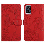 HT03 Cassa del telefono di cuoio di vibrazione impressa farfalla di sensibilità della pelle, For Infinix Note 10, For Infinix Note 10 Pro, For Infinix Note 11, For Infinix Note 11 Pro