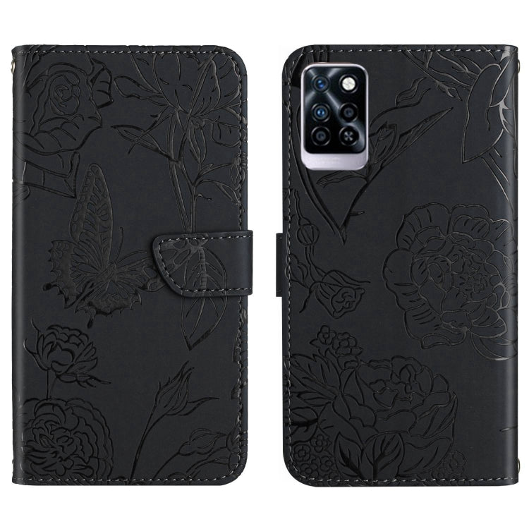 HT03 Cassa del telefono di cuoio di vibrazione impressa farfalla di sensibilità della pelle, For Infinix Note 10, For Infinix Note 10 Pro, For Infinix Note 11, For Infinix Note 11 Pro