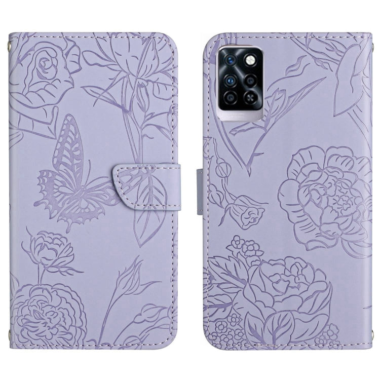 HT03 Cassa del telefono di cuoio di vibrazione impressa farfalla di sensibilità della pelle, For Infinix Note 10, For Infinix Note 10 Pro, For Infinix Note 11, For Infinix Note 11 Pro