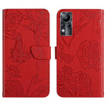HT03 Cassa del telefono di cuoio di vibrazione impressa farfalla di sensibilità della pelle, For Infinix Note 10, For Infinix Note 10 Pro, For Infinix Note 11, For Infinix Note 11 Pro