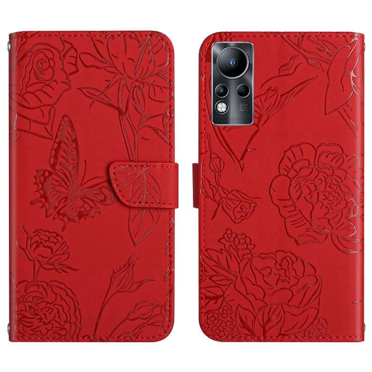 HT03 Cassa del telefono di cuoio di vibrazione impressa farfalla di sensibilità della pelle, For Infinix Note 10, For Infinix Note 10 Pro, For Infinix Note 11, For Infinix Note 11 Pro