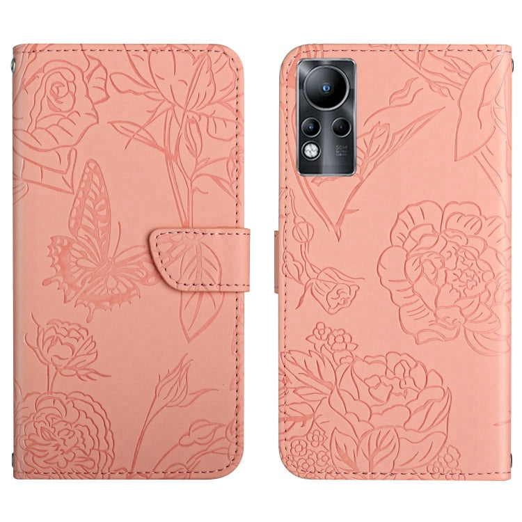 HT03 Cassa del telefono di cuoio di vibrazione impressa farfalla di sensibilità della pelle, For Infinix Note 10, For Infinix Note 10 Pro, For Infinix Note 11, For Infinix Note 11 Pro