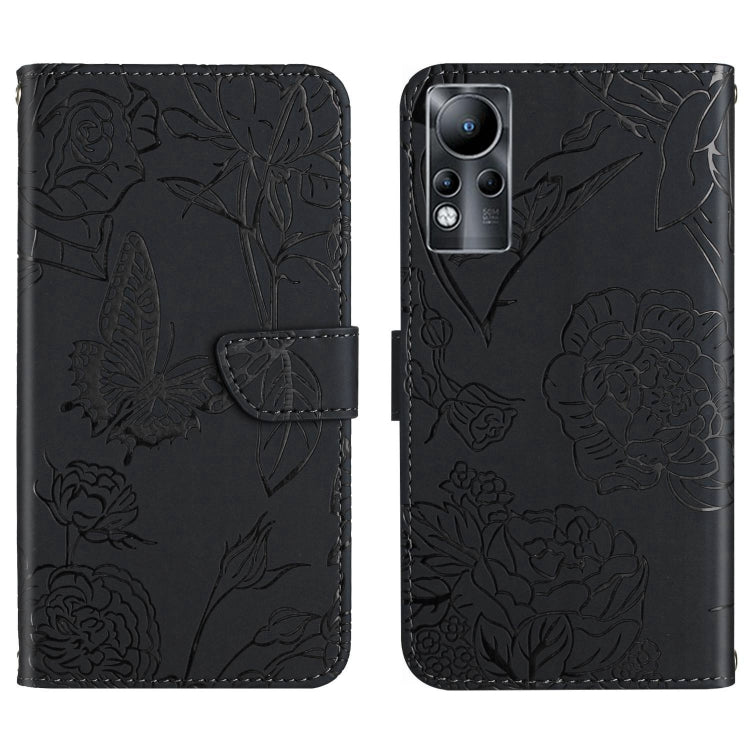 HT03 Cassa del telefono di cuoio di vibrazione impressa farfalla di sensibilità della pelle, For Infinix Note 10, For Infinix Note 10 Pro, For Infinix Note 11, For Infinix Note 11 Pro