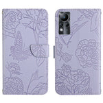 HT03 Cassa del telefono di cuoio di vibrazione impressa farfalla di sensibilità della pelle, For Infinix Note 10, For Infinix Note 10 Pro, For Infinix Note 11, For Infinix Note 11 Pro