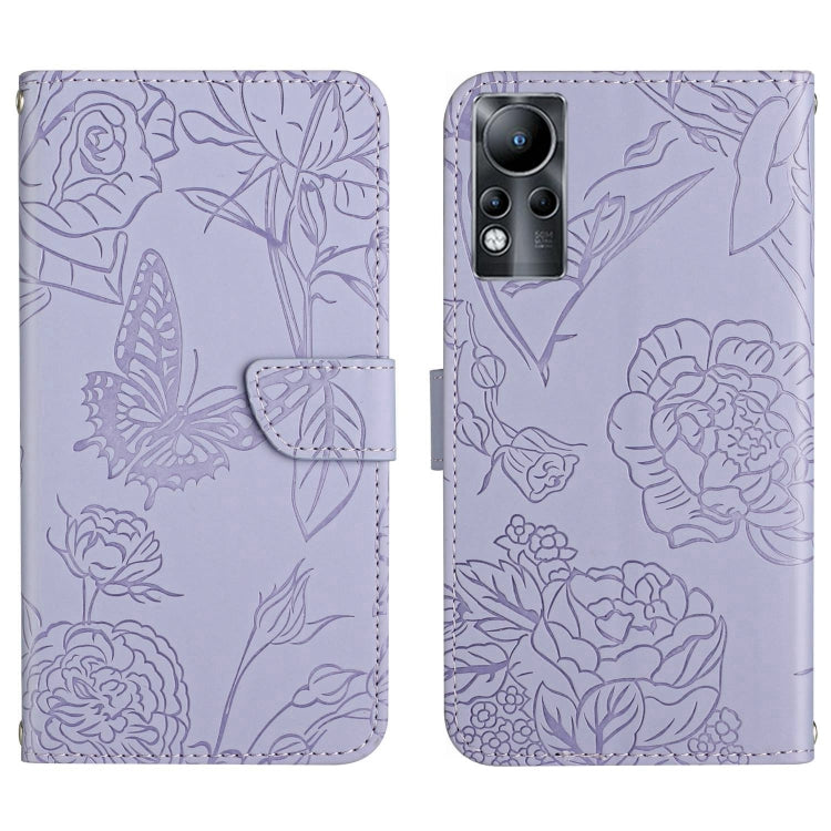 HT03 Cassa del telefono di cuoio di vibrazione impressa farfalla di sensibilità della pelle, For Infinix Note 10, For Infinix Note 10 Pro, For Infinix Note 11, For Infinix Note 11 Pro