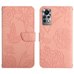 HT03 Cassa del telefono di cuoio di vibrazione impressa farfalla di sensibilità della pelle, For Infinix Note 10, For Infinix Note 10 Pro, For Infinix Note 11, For Infinix Note 11 Pro
