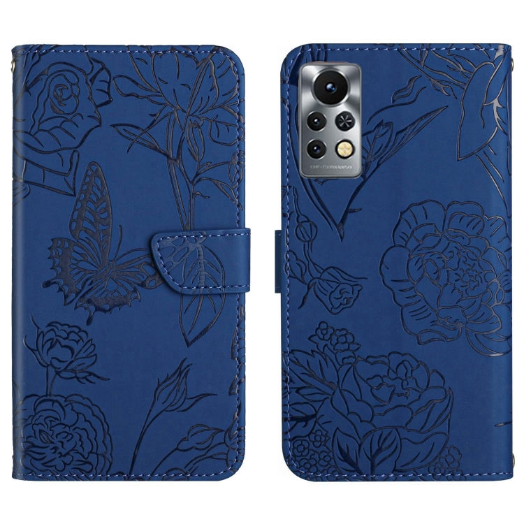 HT03 Cassa del telefono di cuoio di vibrazione impressa farfalla di sensibilità della pelle, For Infinix Note 10, For Infinix Note 10 Pro, For Infinix Note 11, For Infinix Note 11 Pro