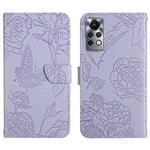 HT03 Cassa del telefono di cuoio di vibrazione impressa farfalla di sensibilità della pelle, For Infinix Note 10, For Infinix Note 10 Pro, For Infinix Note 11, For Infinix Note 11 Pro