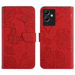 HT03 Cassa del telefono di cuoio di vibrazione impressa farfalla di sensibilità della pelle, For Infinix Note 12 G96, For Infinix Hot 11s NFC, For Infinix Smart 6