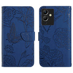 HT03 Cassa del telefono di cuoio di vibrazione impressa farfalla di sensibilità della pelle, For Infinix Note 12 G96, For Infinix Hot 11s NFC, For Infinix Smart 6