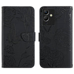 HT03 Cassa del telefono di cuoio di vibrazione impressa farfalla di sensibilità della pelle, For Infinix Note 12 G96, For Infinix Hot 11s NFC, For Infinix Smart 6