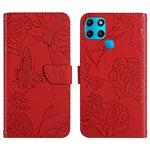 HT03 Cassa del telefono di cuoio di vibrazione impressa farfalla di sensibilità della pelle, For Infinix Note 12 G96, For Infinix Hot 11s NFC, For Infinix Smart 6