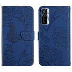 HT03 Cassa del telefono di cuoio di vibrazione impressa farfalla di sensibilità della pelle, For Tecno Camon 17 Pro, For Tecno Camon 17P, For Tecno Camon 18i, For Tecno Camon 18 P