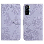HT03 Cassa del telefono di cuoio di vibrazione impressa farfalla di sensibilità della pelle, For Tecno Camon 17 Pro, For Tecno Camon 17P, For Tecno Camon 18i, For Tecno Camon 18 P