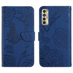 HT03 Cassa del telefono di cuoio di vibrazione impressa farfalla di sensibilità della pelle, For Tecno Camon 17 Pro, For Tecno Camon 17P, For Tecno Camon 18i, For Tecno Camon 18 P