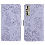 HT03 Cassa del telefono di cuoio di vibrazione impressa farfalla di sensibilità della pelle, For Tecno Camon 17 Pro, For Tecno Camon 17P, For Tecno Camon 18i, For Tecno Camon 18 P
