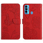 HT03 Cassa del telefono di cuoio di vibrazione impressa farfalla di sensibilità della pelle, For Tecno Camon 17 Pro, For Tecno Camon 17P, For Tecno Camon 18i, For Tecno Camon 18 P