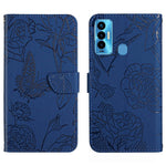 HT03 Cassa del telefono di cuoio di vibrazione impressa farfalla di sensibilità della pelle, For Tecno Camon 17 Pro, For Tecno Camon 17P, For Tecno Camon 18i, For Tecno Camon 18 P
