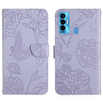 HT03 Cassa del telefono di cuoio di vibrazione impressa farfalla di sensibilità della pelle, For Tecno Camon 17 Pro, For Tecno Camon 17P, For Tecno Camon 18i, For Tecno Camon 18 P