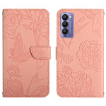 HT03 Cassa del telefono di cuoio di vibrazione impressa farfalla di sensibilità della pelle, For Tecno Camon 17 Pro, For Tecno Camon 17P, For Tecno Camon 18i, For Tecno Camon 18 P