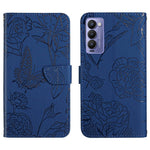 HT03 Cassa del telefono di cuoio di vibrazione impressa farfalla di sensibilità della pelle, For Tecno Camon 17 Pro, For Tecno Camon 17P, For Tecno Camon 18i, For Tecno Camon 18 P