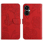HT03 Cassa del telefono di cuoio di vibrazione impressa farfalla di sensibilità della pelle, For Tecno Camon 19 4G, For Tecno Camon 19 Pro 4G, For Tecno Pova 2, For Tecno Spark 8