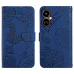 HT03 Cassa del telefono di cuoio di vibrazione impressa farfalla di sensibilità della pelle, For Tecno Camon 19 4G, For Tecno Camon 19 Pro 4G, For Tecno Pova 2, For Tecno Spark 8