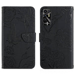 HT03 Cassa del telefono di cuoio di vibrazione impressa farfalla di sensibilità della pelle, For Tecno Camon 19 4G, For Tecno Camon 19 Pro 4G, For Tecno Pova 2, For Tecno Spark 8