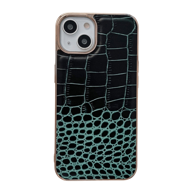 Custodia per telefono galvanica nano in vera pelle con trama di coccodrillo, For iPhone 14, For iPhone 13