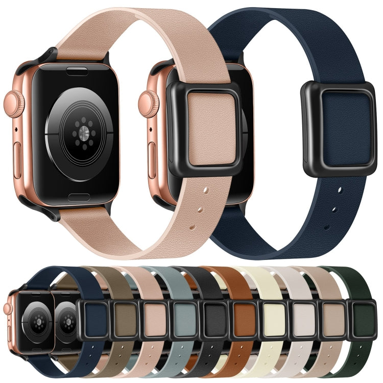 Cinturino magnetico con fibbia quadrata nera per Apple Watch Series, 7 45mm / 6&SE&5&4 44mm / 3&2&1 42mm, 7 41mm / 6&SE&5&4 40mm / 3&2&1 38mm